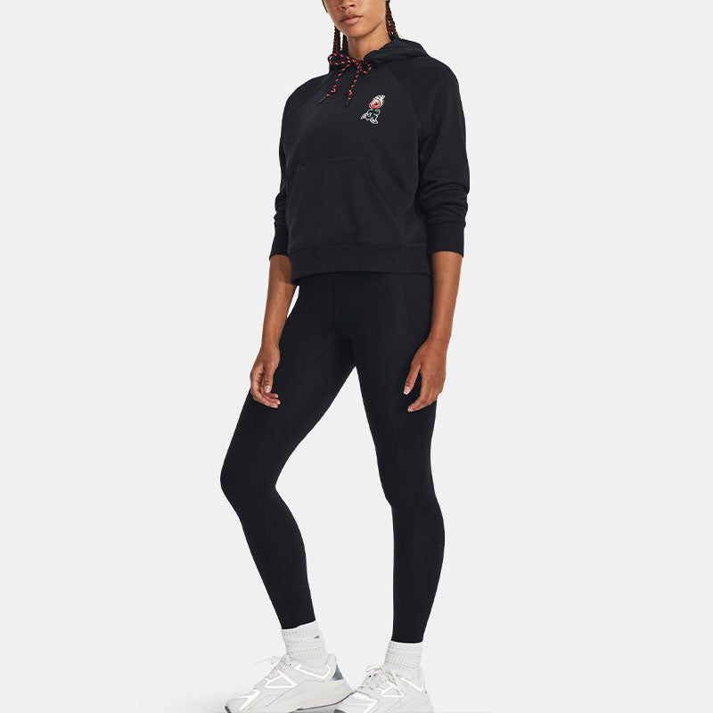 (WMNS) Under Armour Heavyweight Terry Rose Hoodie 'Black' 1379834-001 sold by KicksCrew product image thumbnail 5