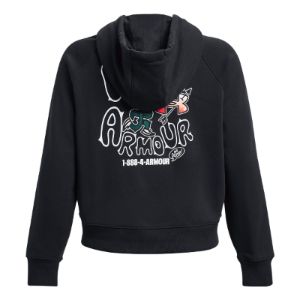 (WMNS) Under Armour Heavyweight Terry Rose Hoodie 'Black' 1379834-001 sold by KicksCrew