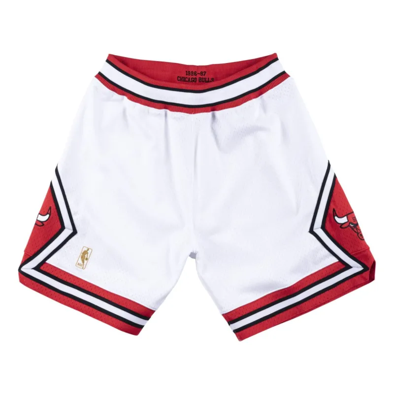 Mitchell & Ness NBA Authentic Shorts Chicago Bulls 1996-97 'White Red' ASHRCP19040-CBUWHIT96 sold by KicksCrew