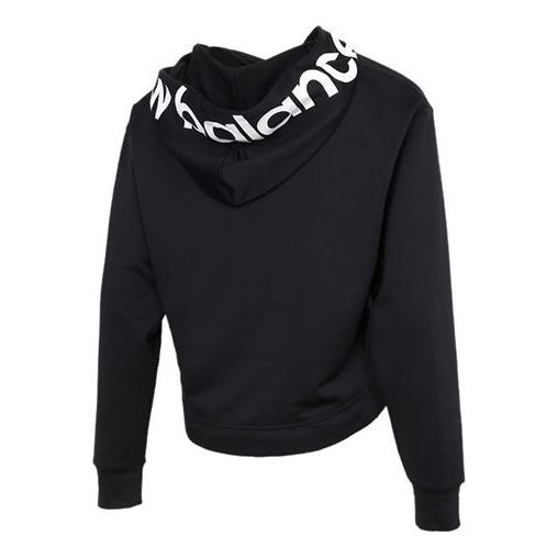 (WMNS) New Balance Relentless Logo Crop Hoodie 'Black' AWT11169-BK sold by KicksCrew product image thumbnail 2