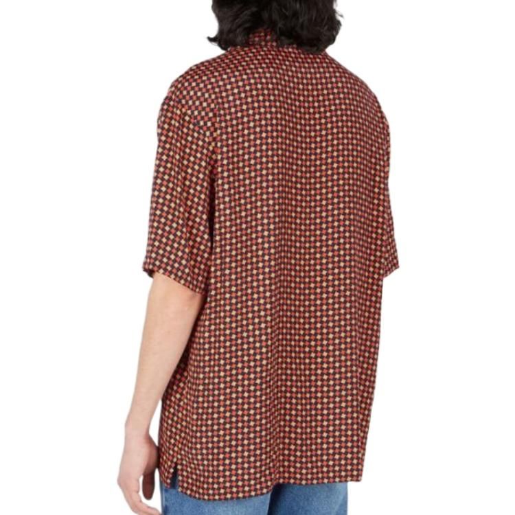 Gucci Geometric Houndstooth Print Bowling Shirt 'Blue Red' 731961-ZAL6I-4956 sold by KicksCrew product image thumbnail 4