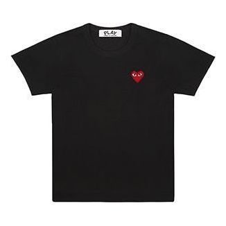 COMME des GARCONS PLAY Basic T-Shirt Red Emblem 'Black' P1T108-1 sold by KicksCrew