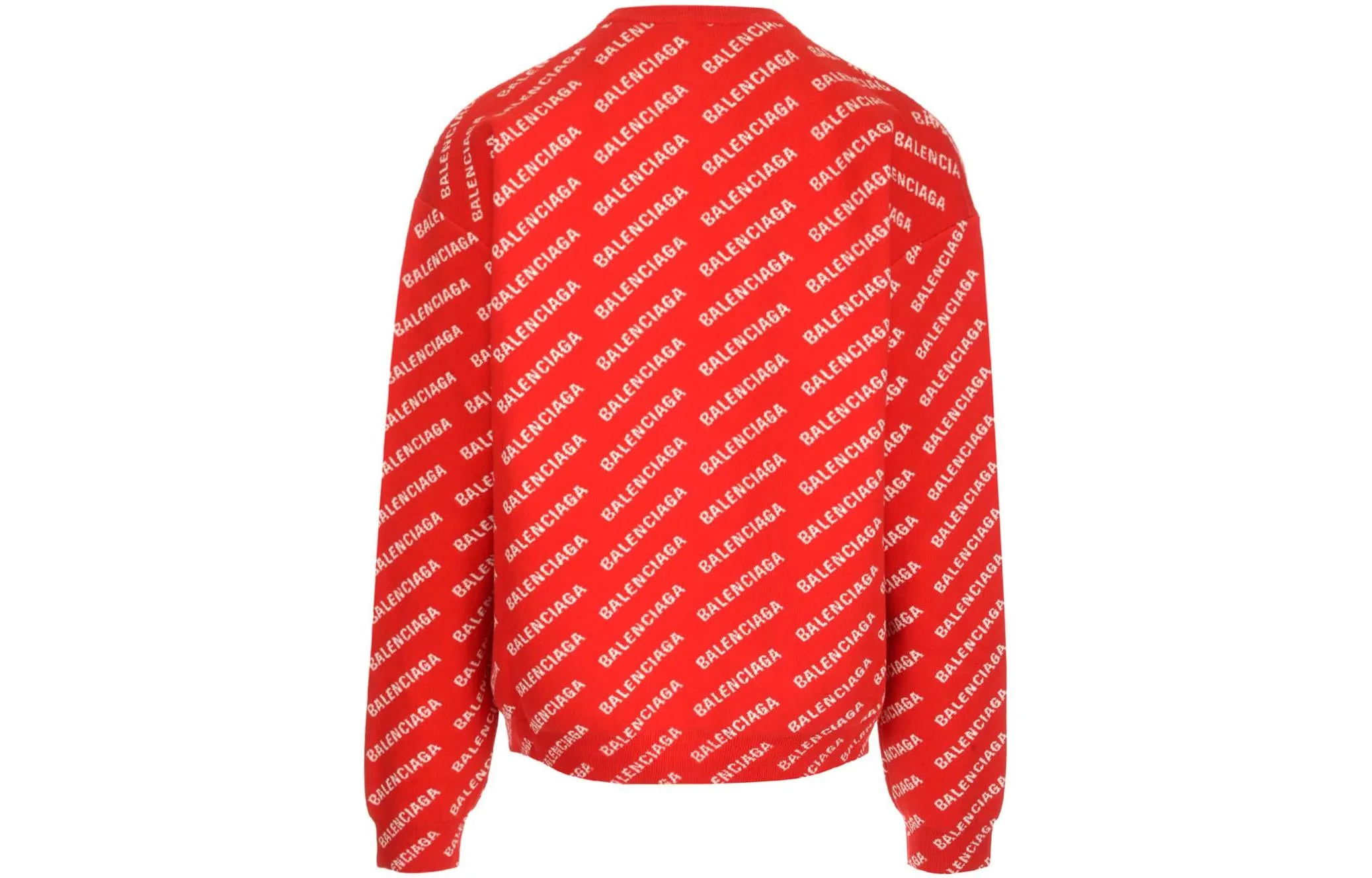 Balenciaga All Over Logo Crewneck Sweater 'Red White' 702952T32336090 sold by KicksCrew product image thumbnail 2
