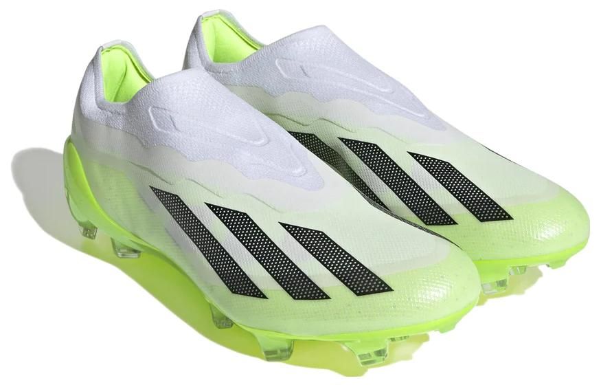 Adidas x Crazyfast.1 Laceless Firm Ground Soccer Cleats 'Cloud White Lucid Lemon' GY7378 sold by KicksCrew product image thumbnail 4