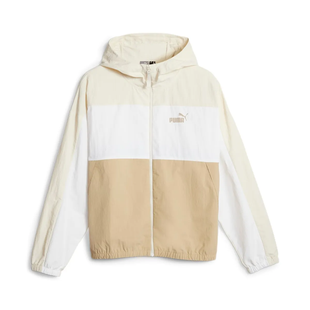 (WMNS) PUMA Oversized Hooded Windbreaker Jacket 'Beige' 675372-87 sold by KicksCrew