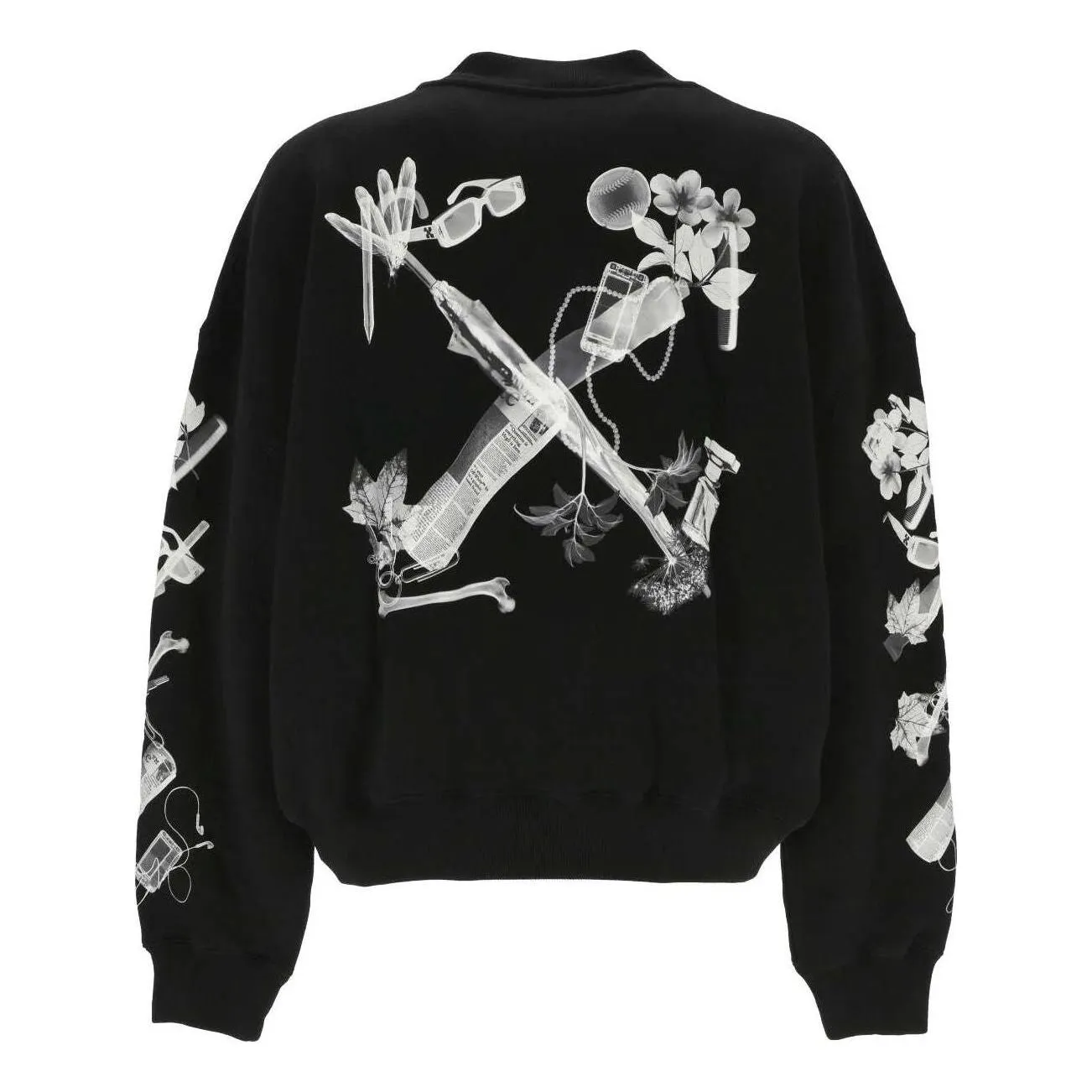 Off-White Scan Arr Over Crewneck Sweatshirt 'Black White' OMBA070S24FLE0011009 sold by KicksCrew product image thumbnail 2