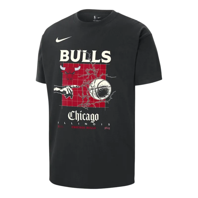 Nike NBA Max90 Chicago Bulls Courtside T-Shirt 'Black' FQ6099-010 sold by KicksCrew