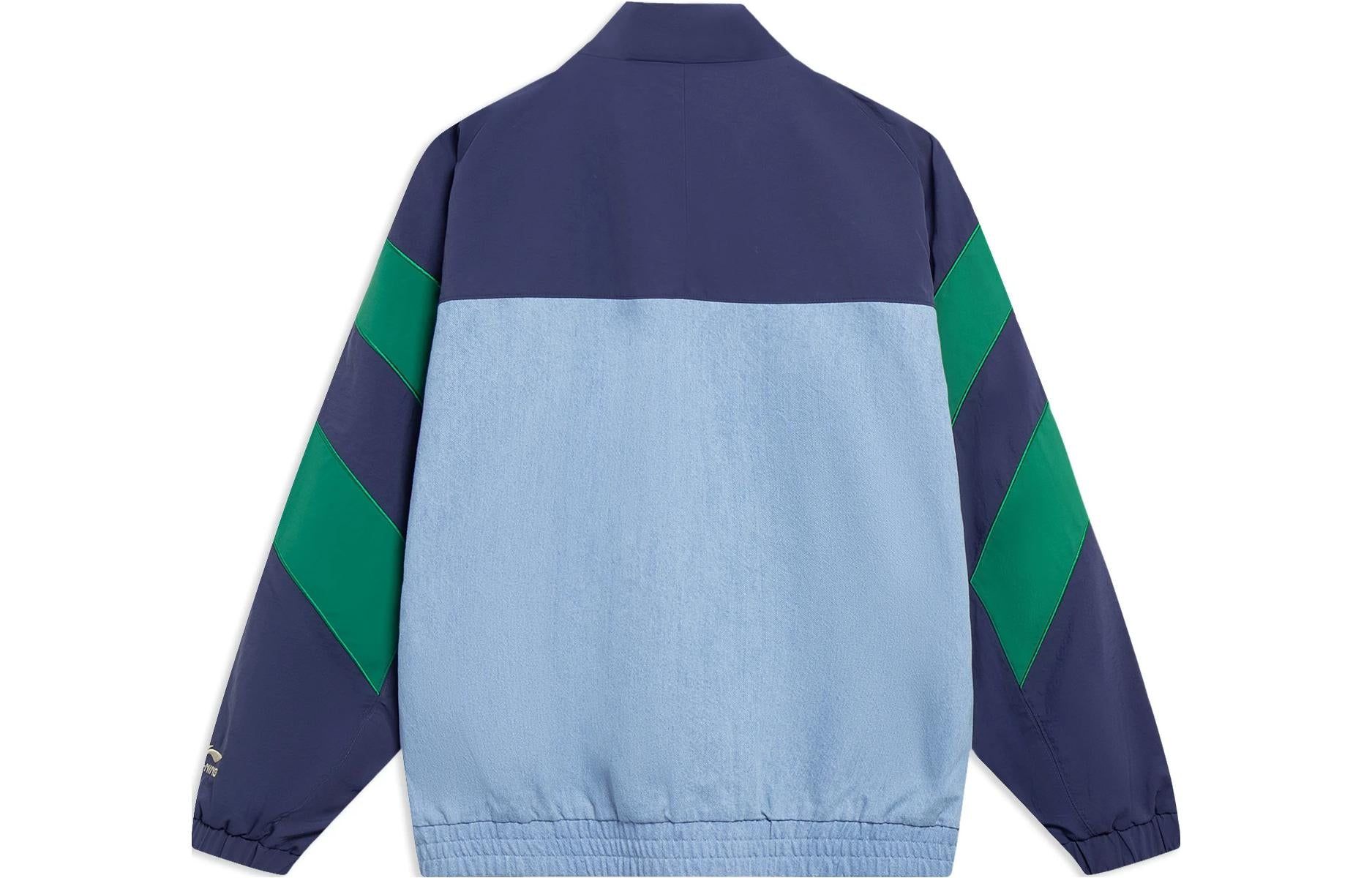 Li-Ning Skateboarding Color Block Jacket 'Midnight Navy Green' AFDT127-2 sold by KicksCrew product image thumbnail 2