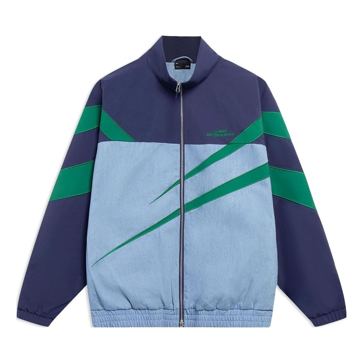 Li-Ning Skateboarding Color Block Jacket 'Midnight Navy Green' AFDT127-2 sold by KicksCrew
