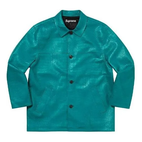 Supreme Faux Croc Car Coat 'Teal' SUP-SS22-012 sold by KicksCrew