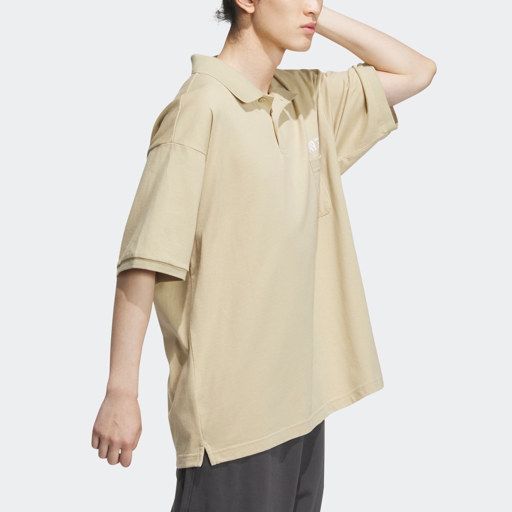 Adidas Verbiage Polo Shirts 'Beige' IP3978 sold by KicksCrew product image thumbnail 4