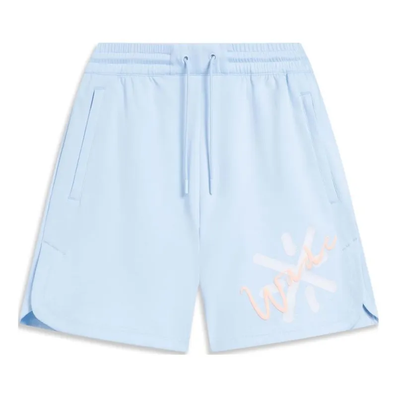 Li-Ning x Salventius Way Of Wade Graphic Shorts 'Light Blue' AKST323-3 sold by KicksCrew