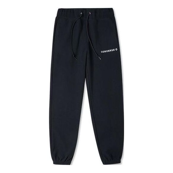 (WMNS) Converse Chevron Logo Drawstring Fleece Sweatpants 'Black' 10024285-A03 sold by KicksCrew