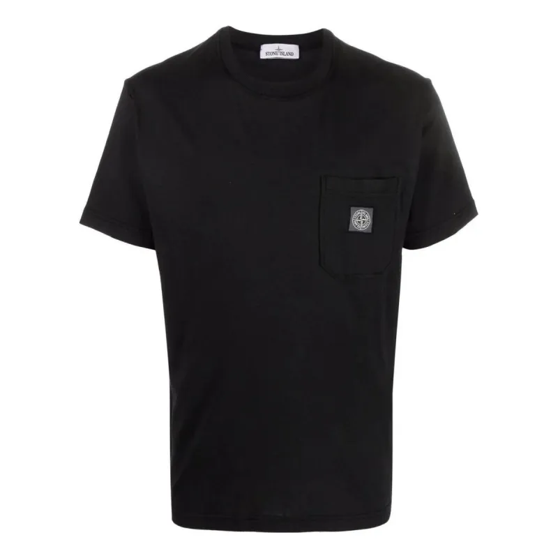 STONE ISLAND Pocket Classic Logo Patch T-shirt 'Black' 761521957-V0029 sold by KicksCrew