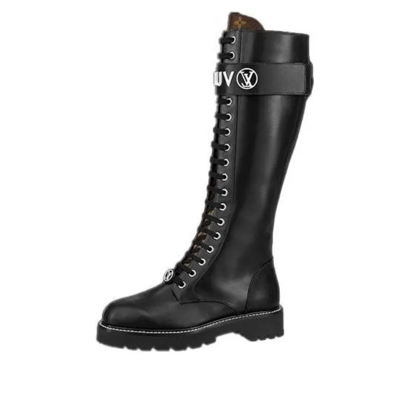 (WMNS) LOUIS VUITTON Territory Flat High Ranger Boots 'Black' 1A9H1K sold by KicksCrew