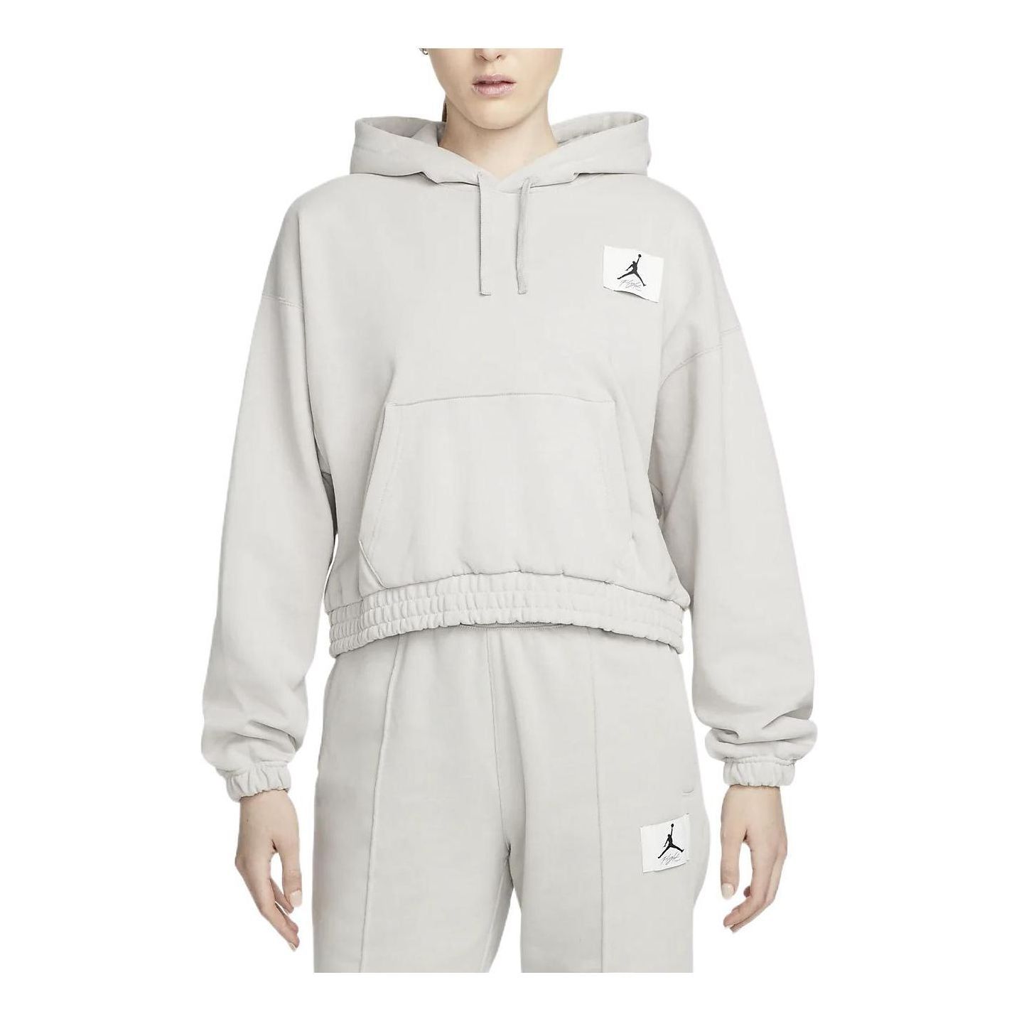 (WMNS) Air Jordan Flight Popover Hoodie 'Light Grey' DD6998-012 sold by KicksCrew