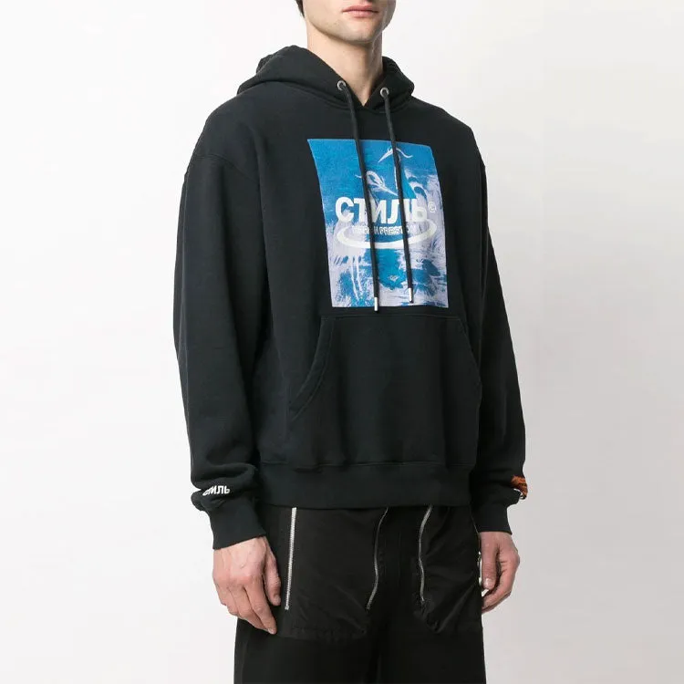 HERON PRESTON SS21 Herons Halo Hoodie 'Black Blue' HMBB015R21JER0011049 sold by KicksCrew product image thumbnail 3
