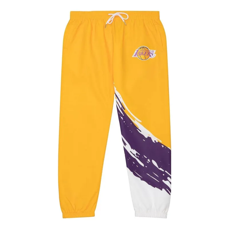 Mitchell & Ness x NBA Paintbrush Warm Up Pants 'Los Angeles Lakers' PWUP3415-LALYYPPPMTWH sold by KicksCrew