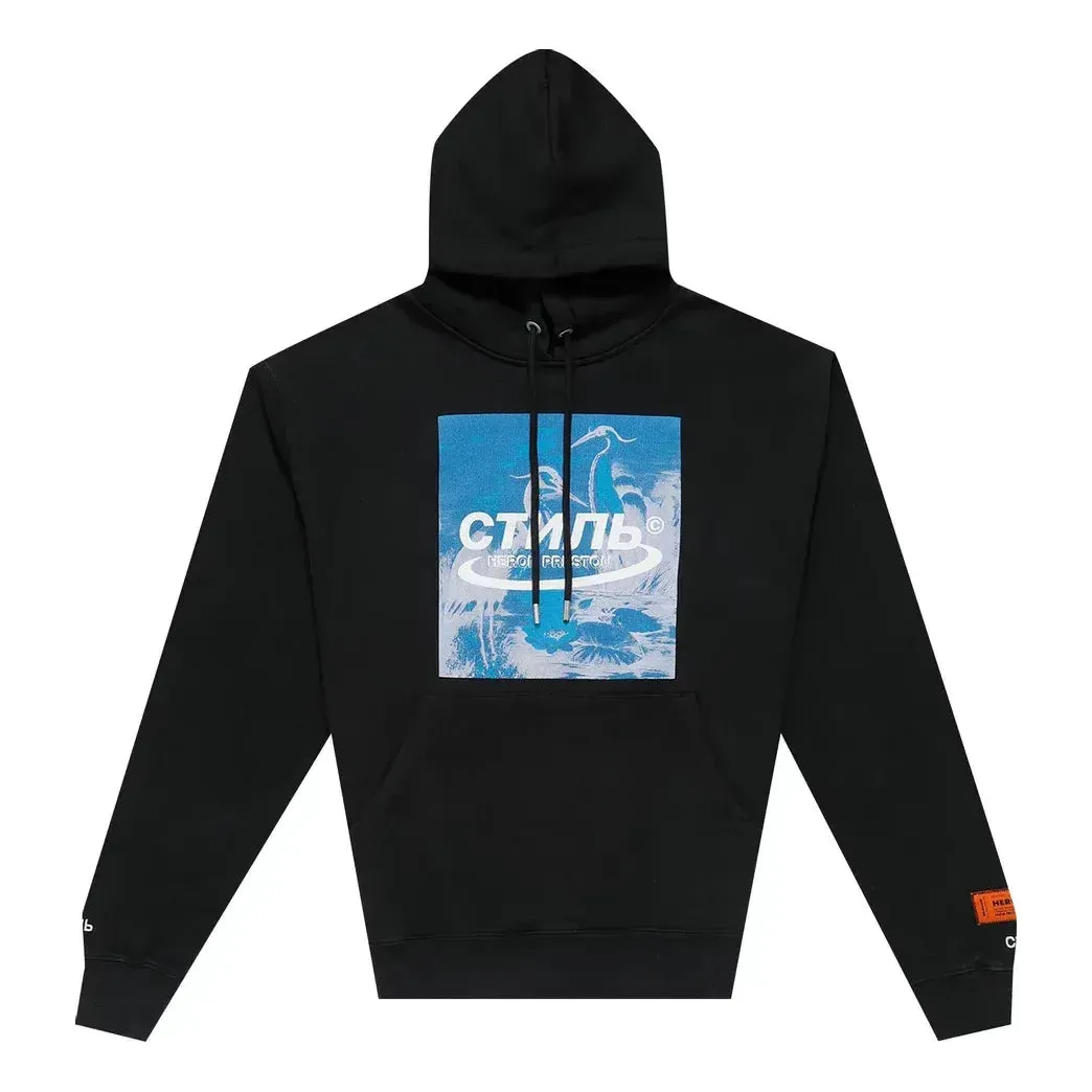 HERON PRESTON SS21 Herons Halo Hoodie 'Black Blue' HMBB015R21JER0011049 sold by KicksCrew