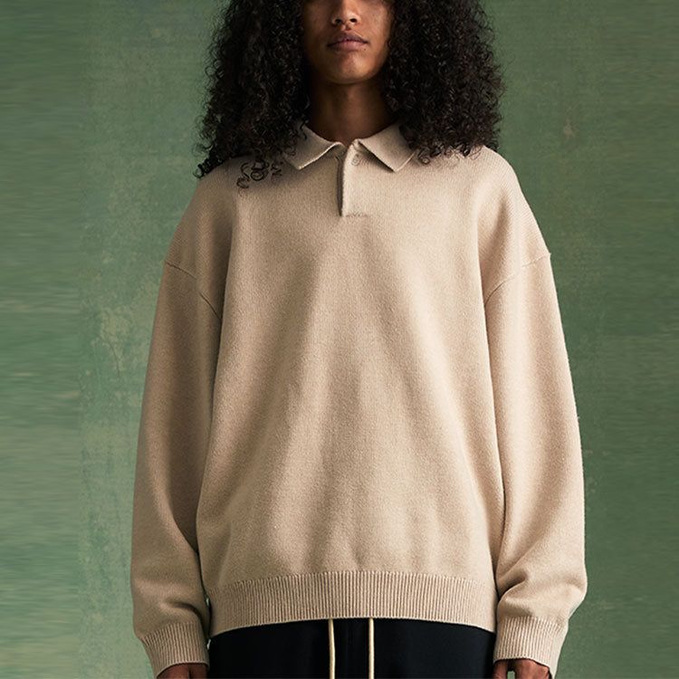 Fear of God Essentials FW23 Knit Polo Shirt 'Gold Heather' 192BT232183F sold by KicksCrew product image thumbnail 4