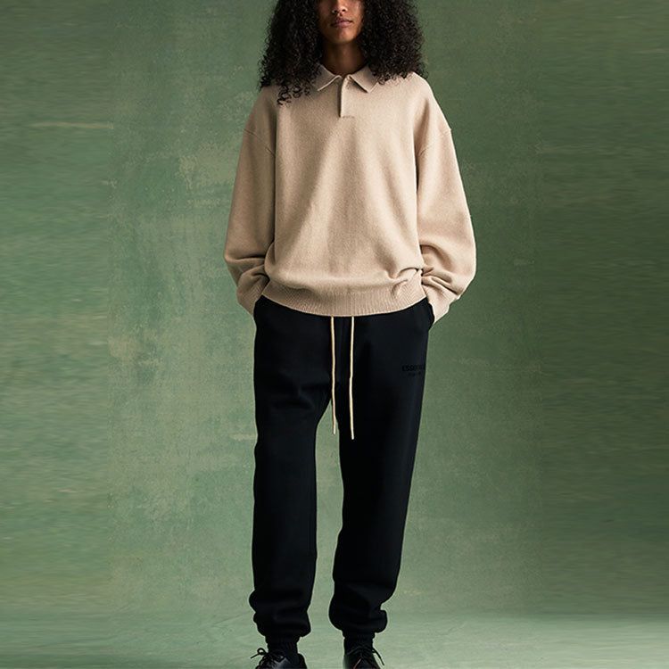 Fear of God Essentials FW23 Knit Polo Shirt 'Gold Heather' 192BT232183F sold by KicksCrew product image thumbnail 3