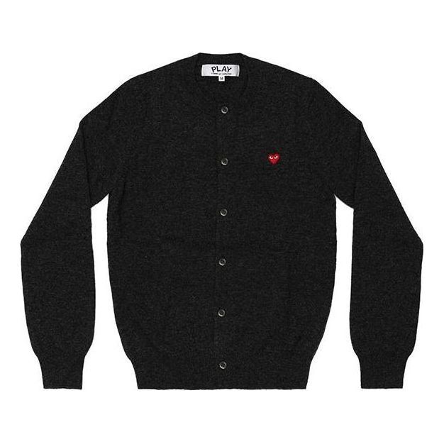 (WMNS) COMME des GARCONS PLAY Cardigan With Small Red Heart 'Grey' AZ-N079-051-2 sold by KicksCrew