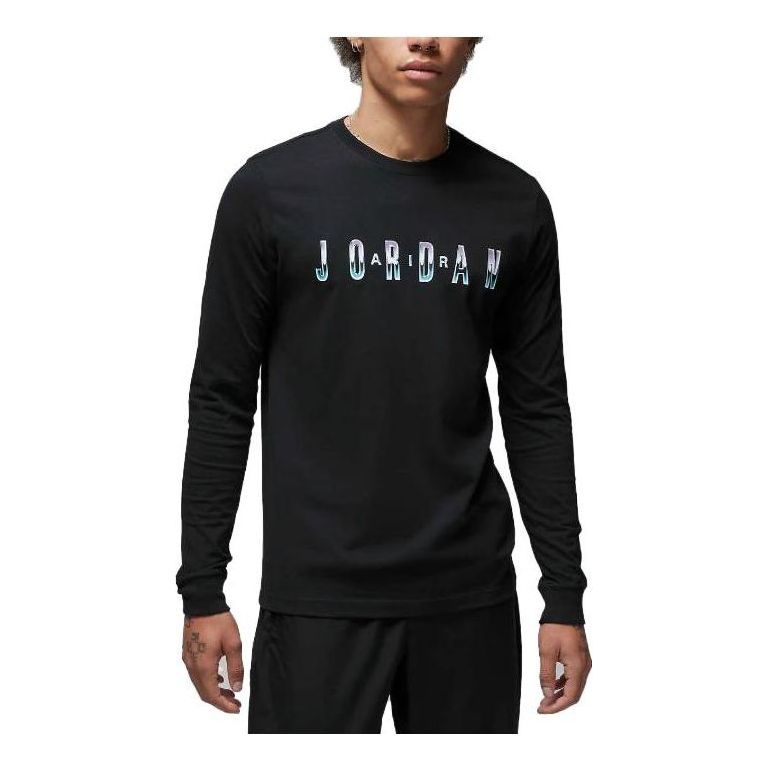 Air Jordan Logo Long Sleeve T-shirt 'Black' DV8417-010 sold by KicksCrew