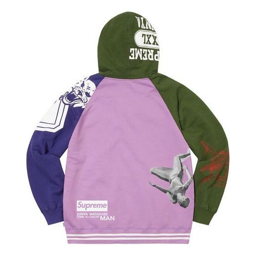 Supreme x JUNYA WATANABE COMME des GARONS MAN Zip Up Hooded Sweatshirt 'Pink Green Navy' SUP-FW21-285 sold by KicksCrew product image thumbnail 2