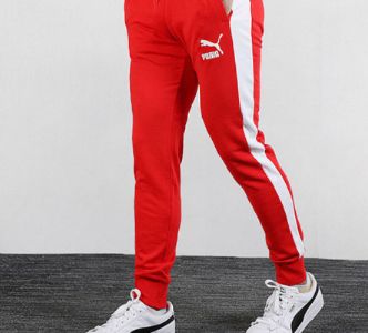 Puma Iconic T7 Track Pants 'Red White' 595983-11 sold by KicksCrew