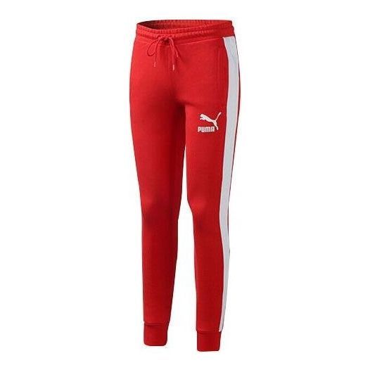Puma Iconic T7 Track Pants 'Red White' 595983-11 sold by KicksCrew