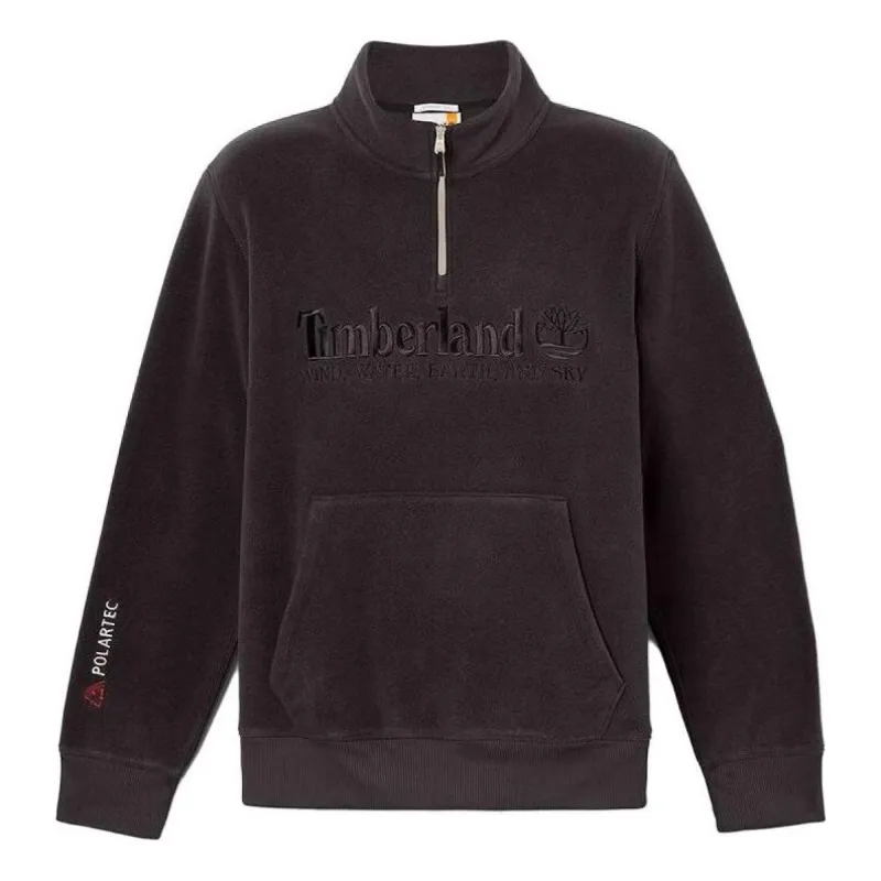 Timberland Linear Logo 1/4 Zip Sweatshirt 'Black' A2NRK-001 made by KicksCrew