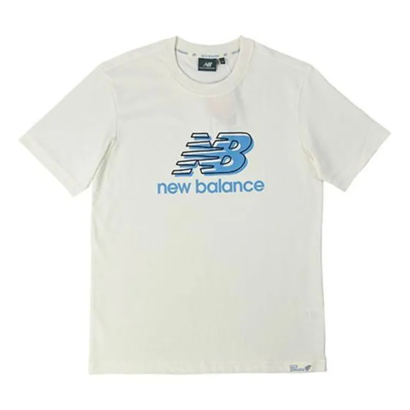 New Balance Essentials Logo Printed T-Shirt 'White Blue' NEA2V061-AS sold by KicksCrew