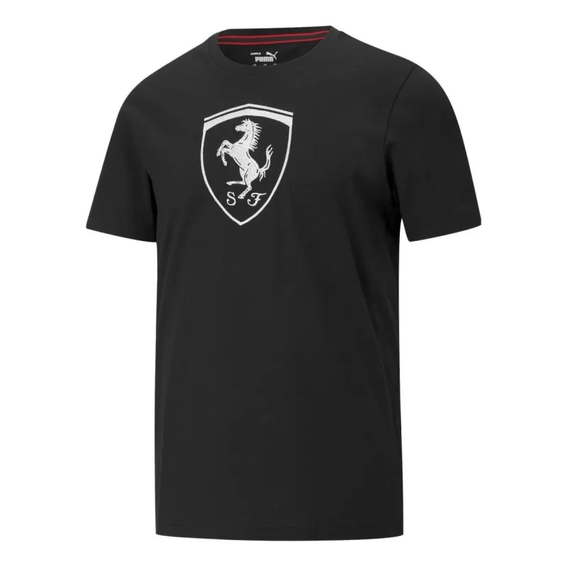 PUMA Scuderia Ferrari Race Big Shield Tee 'Black' 599849-01 sold by KicksCrew
