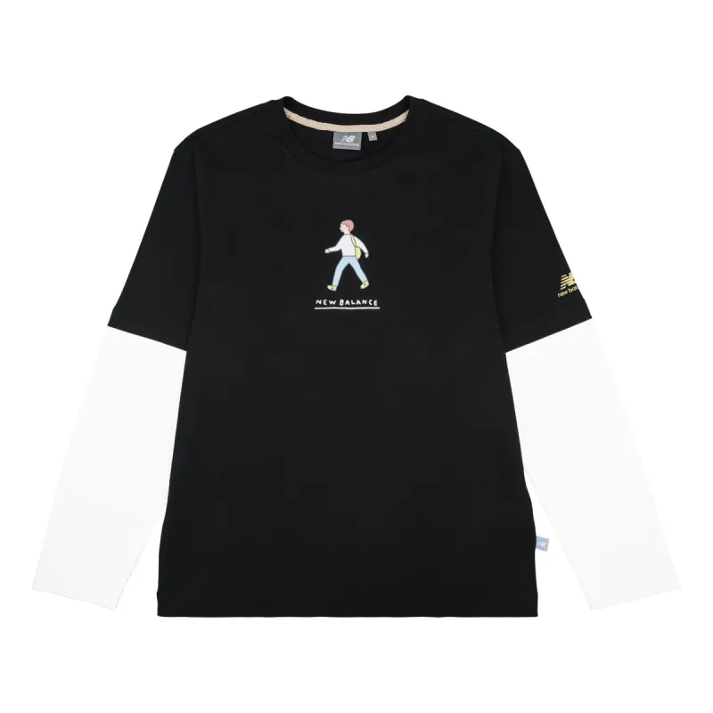 New Balance x Zero Per Zero Colorblock Long Sleeve Tee 'Black White' NDA47013-BK sold by KicksCrew