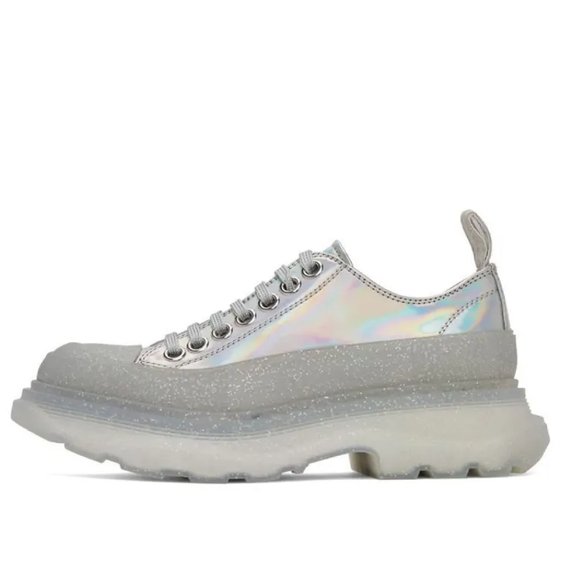 (WMNS) Alexander McQueen Tread Slick Iridescent Sparkle Translucent Sneaker 'Silver Grey' 697079W4T718294 sold by KicksCrew