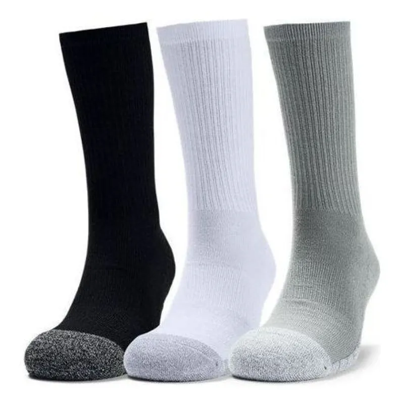 Under Armour Adult HeatGear Crew Socks 3-Pack 'Black White Grey' 1346751-035 sold by KicksCrew