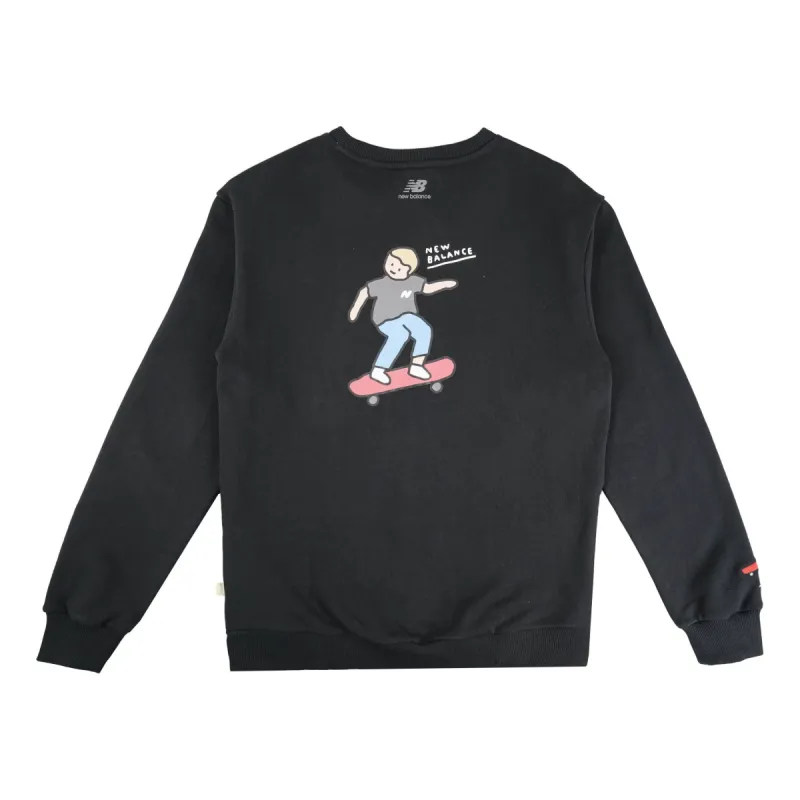 New Balance x DOE Printing Graphic Pullover 'Black' NCA47111-BK sold by KicksCrew