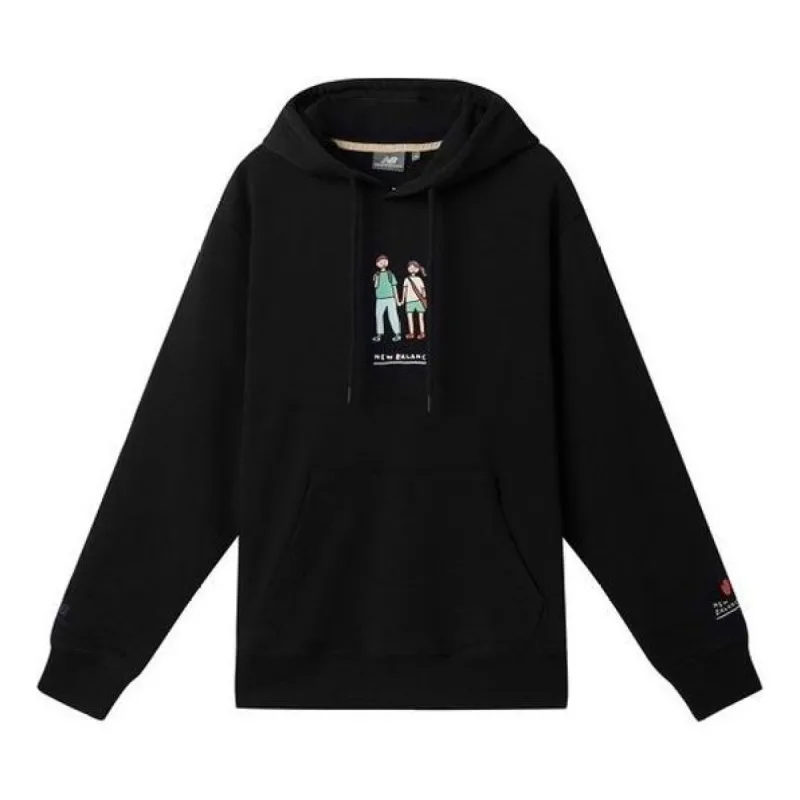 New Balance x Zero Per Zero Printing Casual Sports Round Neck Hoodie 'Black' NCA47013-BK sold by KicksCrew