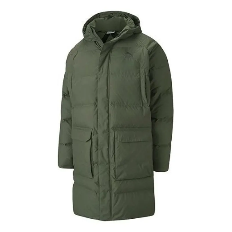 PUMA Classics Long Down Jacket 'Army Green' 599309-64 sold by KicksCrew