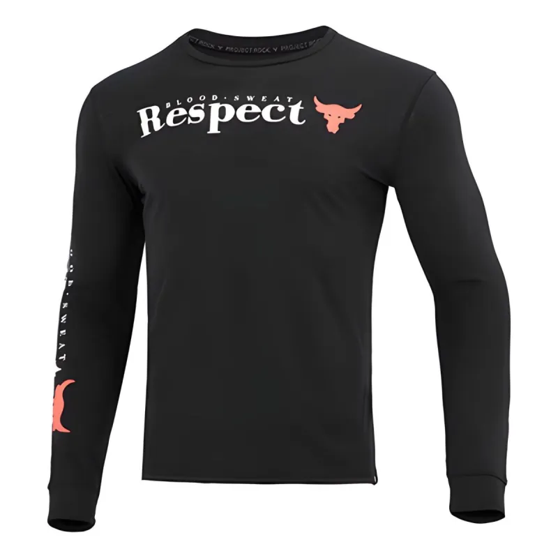 Under Armour Project Rock Respect Long Sleeve T-shirt 'Black' 1373761-001 sold by KicksCrew