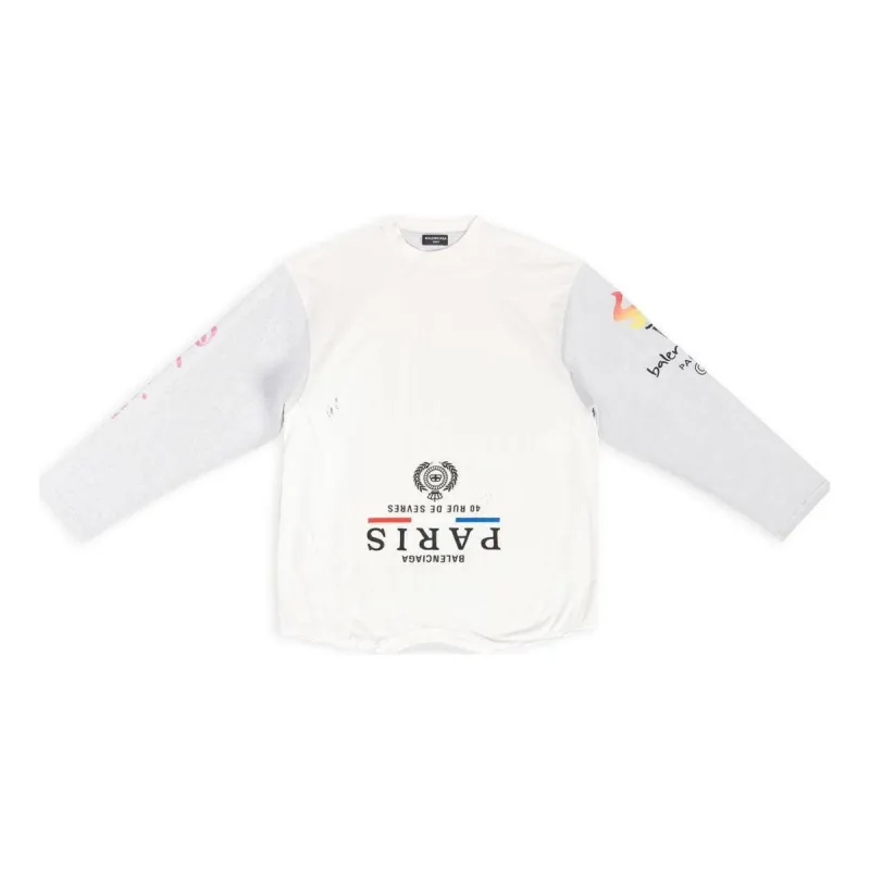 Balenciaga Upside Down Long Sleeve T-Shirt 'White' 698155TMVC99000 sold by KicksCrew