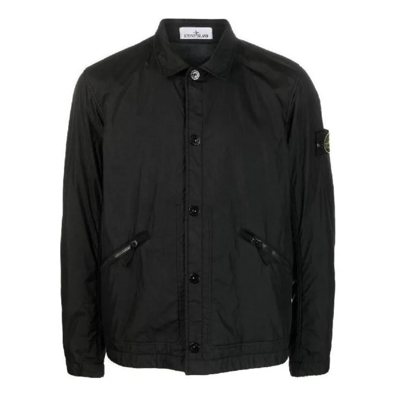 STONE ISLAND Padded Crinkle Reps Nylon Shirt Jacket 'Black' 781542522-V0029 sold by KicksCrew