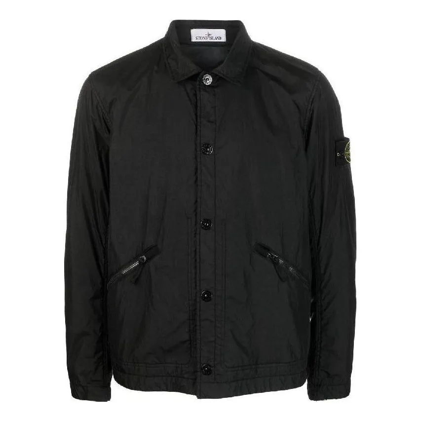 STONE ISLAND Padded Crinkle Reps Nylon Shirt Jacket 'Black' 781542522-V0029 sold by KicksCrew
