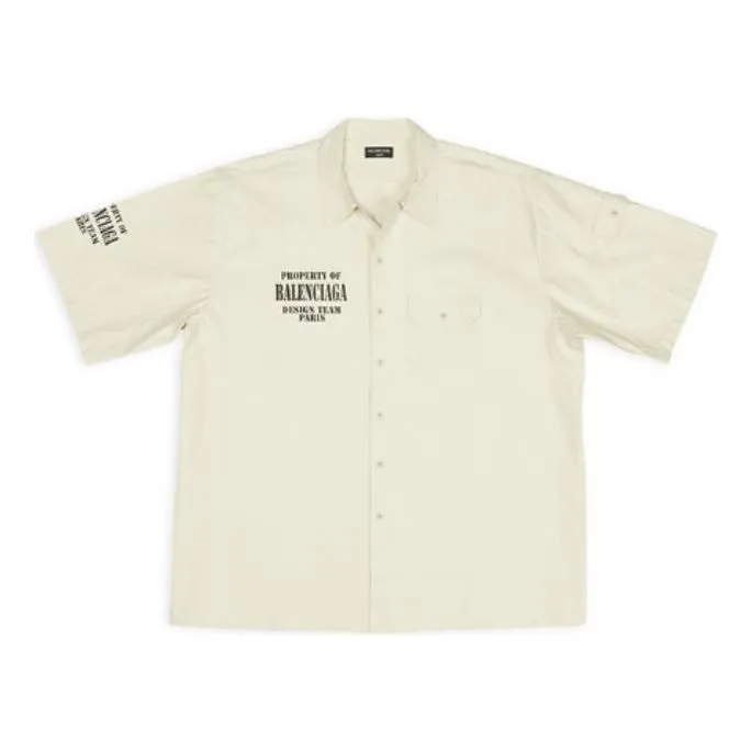 Balenciaga Property Pocket Shirt 'Beige' 704387TKP249936 sold by KicksCrew