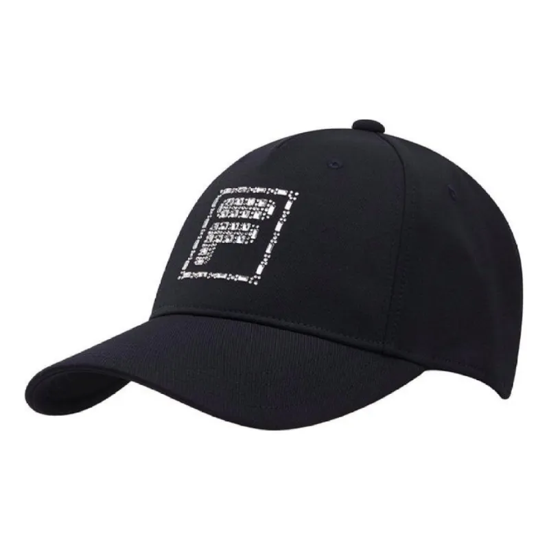 (WMNS) FILA Logo Printed Cap 'Black White' F13W118202FNV sold by KicksCrew