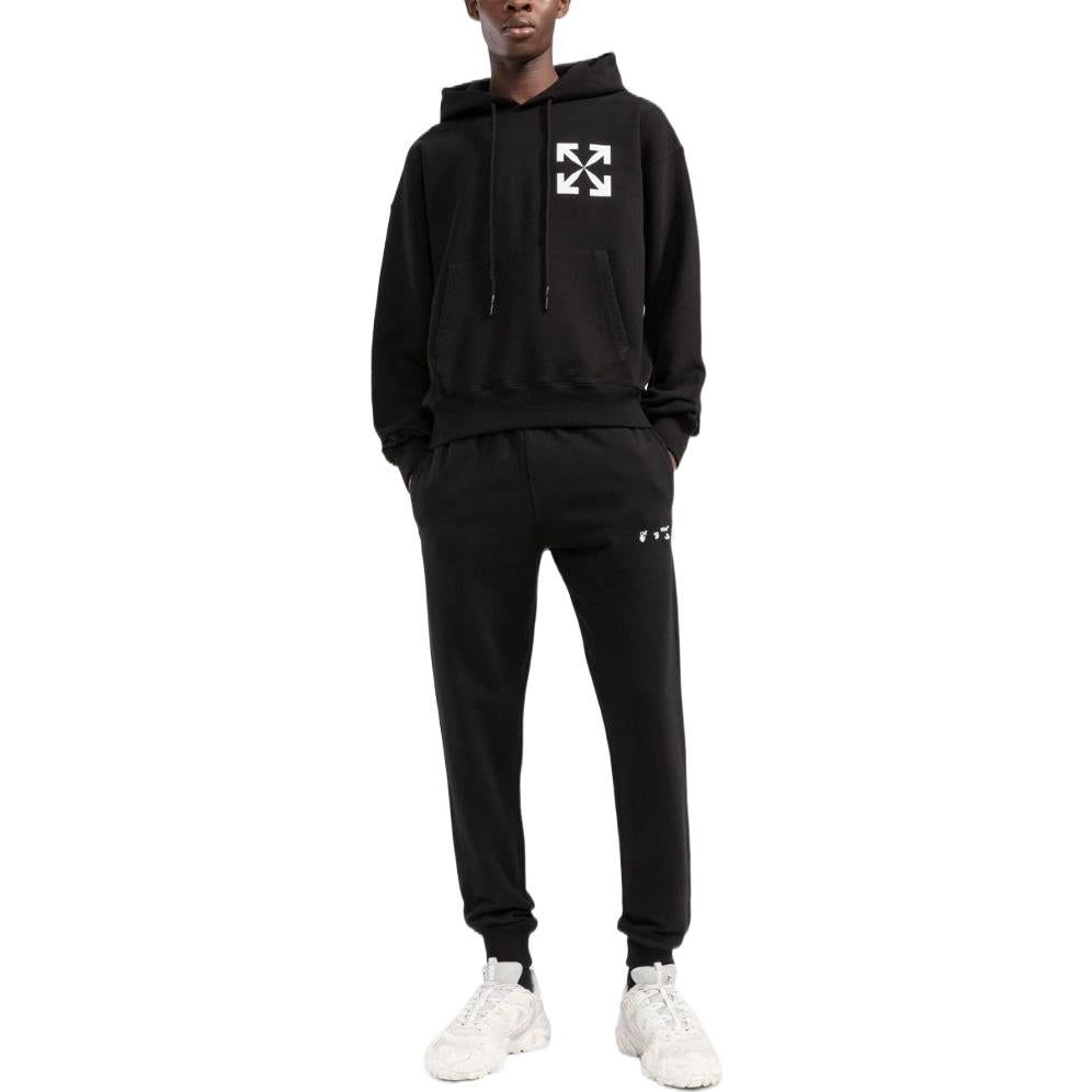 Off-White Arrows Logo-Print Cotton Hoodie 'Black' OMBB037C99FLE0081001 sold by KicksCrew product image thumbnail 2