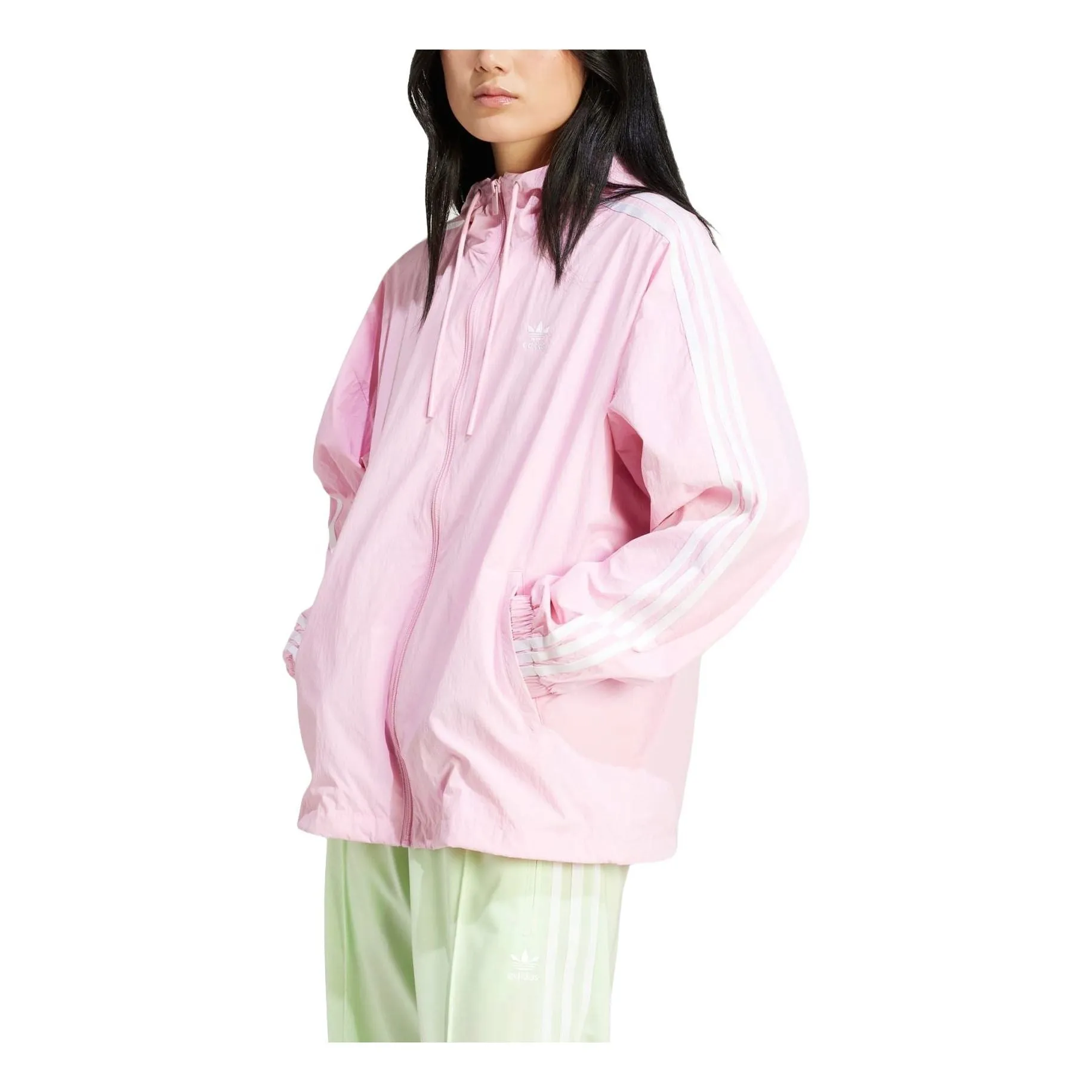 (WMNS) adidas 3-Stripes Windbreaker Jacket 'True Pink' IR8098 sold by KicksCrew