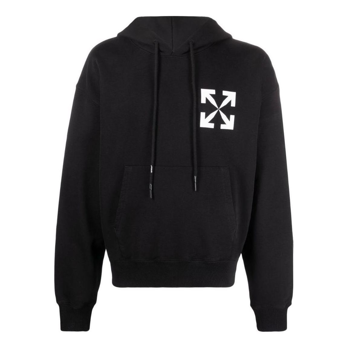 Off-White Arrows Logo-Print Cotton Hoodie 'Black' OMBB037C99FLE0081001 sold by KicksCrew