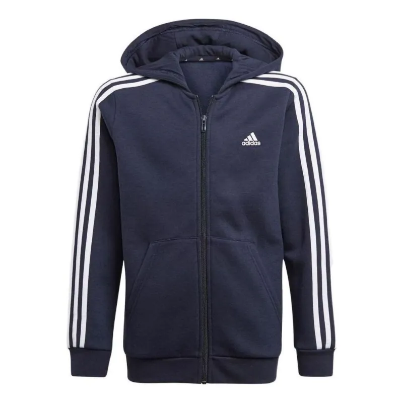 (GS) adidas Essentials 3-Stripes Hoodie Asia Sizing 'Blue White' GQ8902 sold by KicksCrew