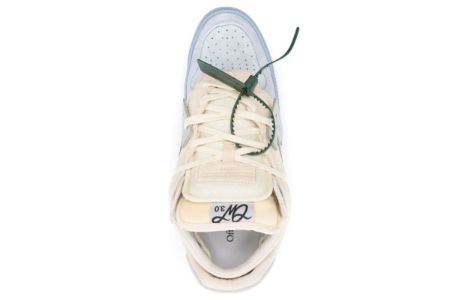 Off-White Floating Arrow Low-Top Sneakers 'Beige Blue' OMIA244F23LEA0014061 sold by KicksCrew